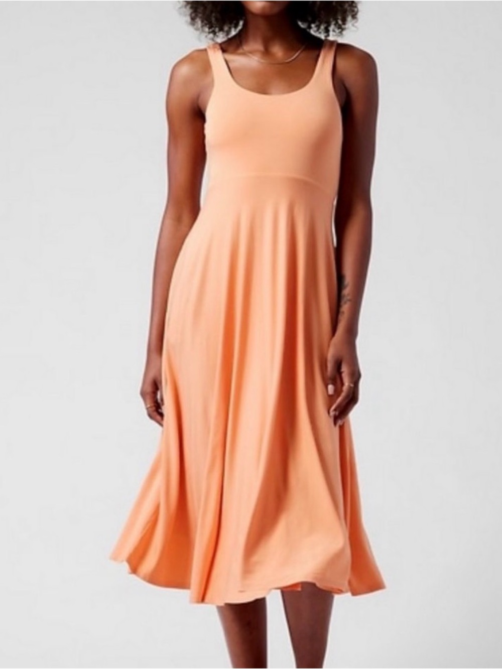 Athleta Santorini Midi Dress Cactus Peach, Size Medium